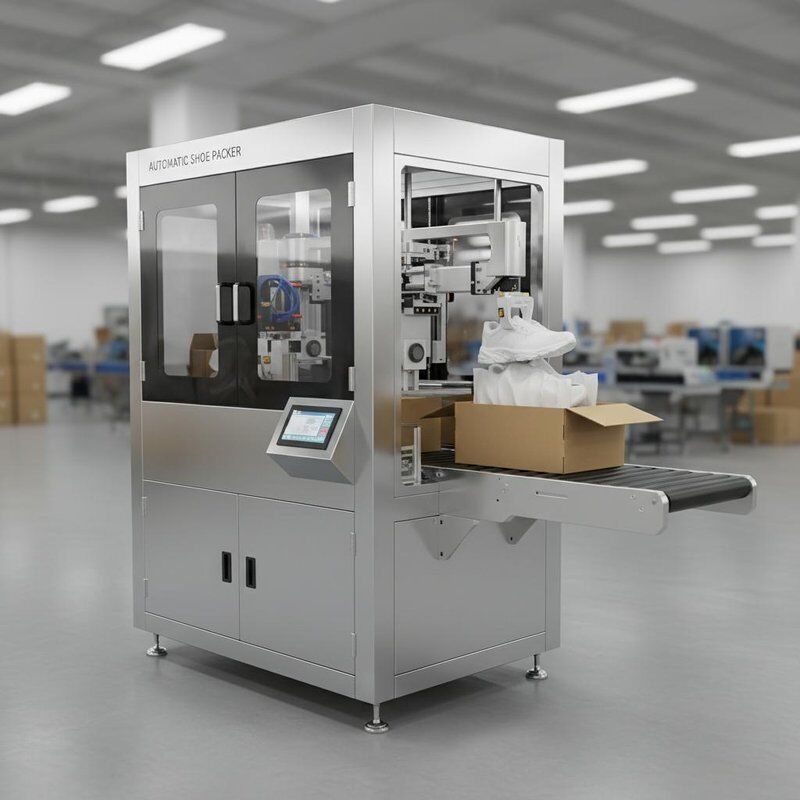 Automatic Shoe Packing And Boxing Machine With Tissue Wrapping